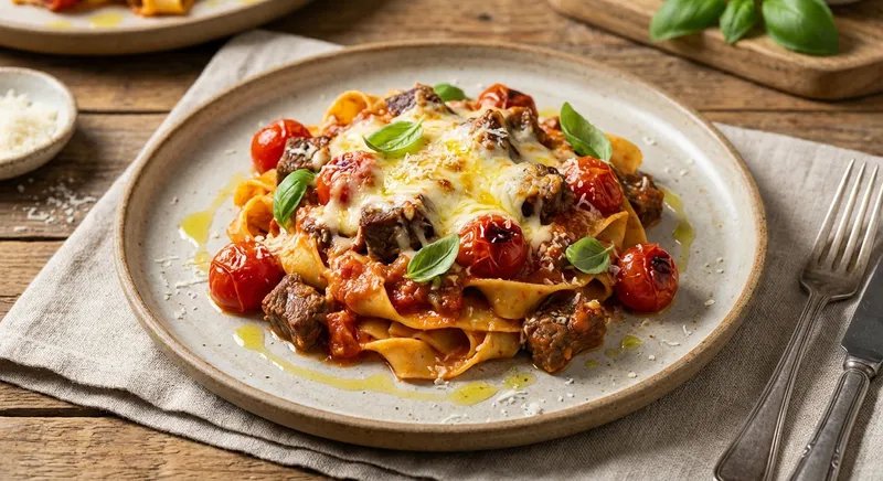 Cheesy Beef and Tomato Pasta