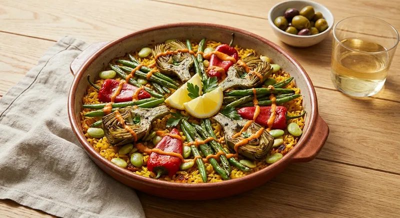 Vegan Paella with Artichoke & Green Beans