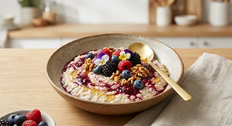 Overnight Oats with Chia, Berries & Walnuts