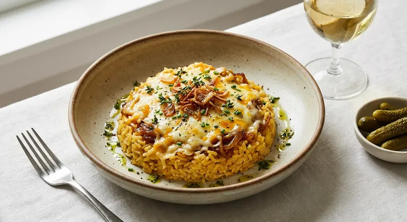 Cheesy Onion Rice