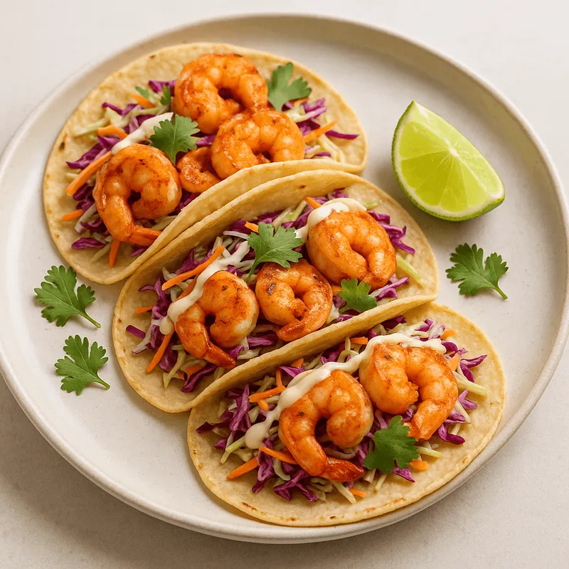Shrimp Tacos with Cabbage Slaw