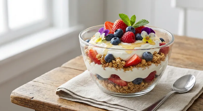 Greek Yogurt Parfait with Granola & Berries