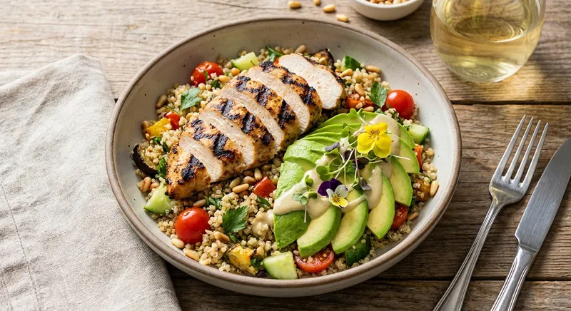 Grilled Chicken & Quinoa Salad with Avocado