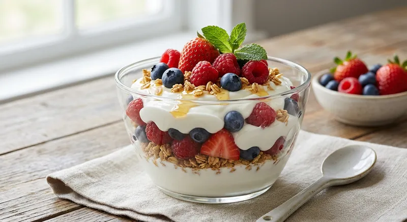 Greek Yogurt Parfait with Berries & Granola