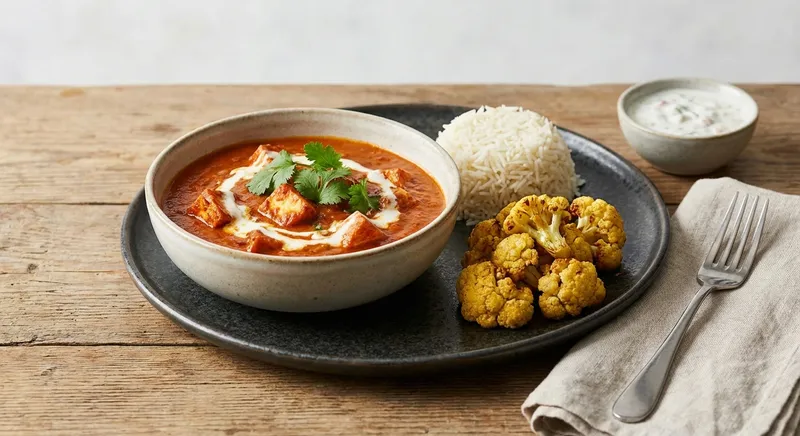 Paneer Tikka Masala with Basmati Rice & Roasted Cauliflower