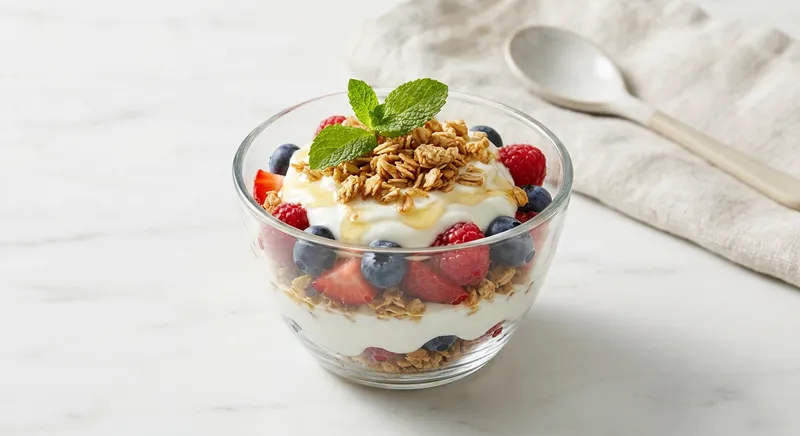 Greek Yogurt Parfait with Berries & Granola