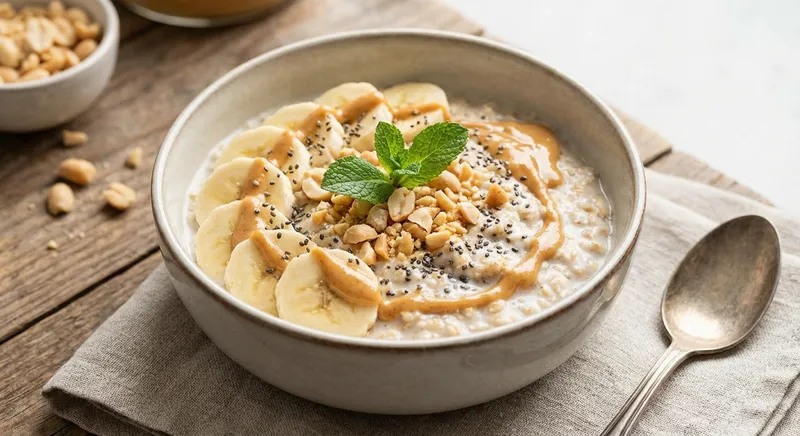 Overnight Oats with Banana & Peanut Butter