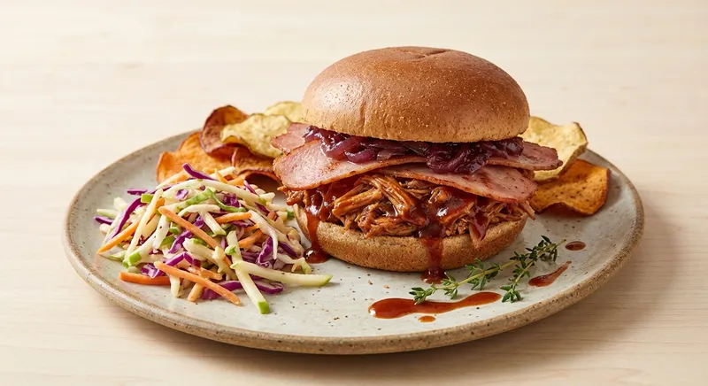 Low-Fat BBQ Bacon Sandwiches