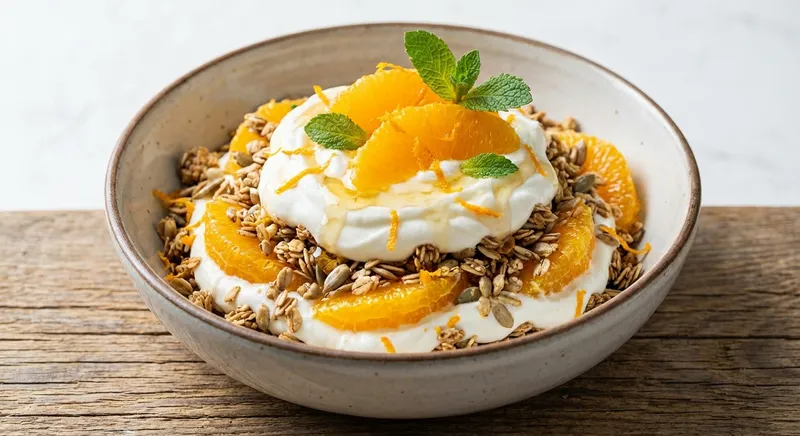 Greek Yogurt Parfait with Nut-Free Granola & Orange