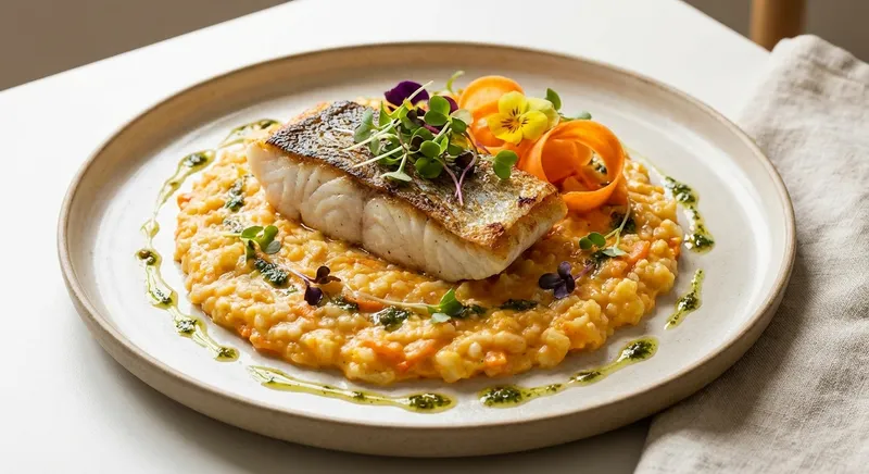 Fish and Carrot Cauliflower Risotto