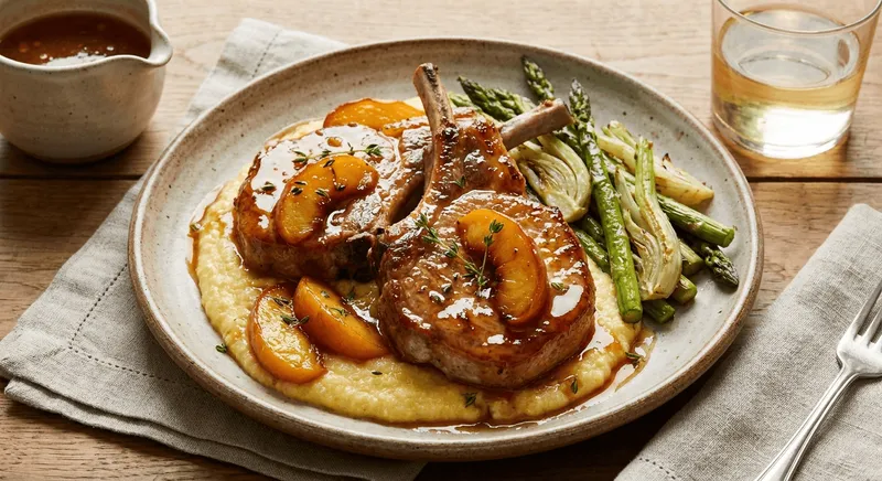 Peach Glazed Pork Chops