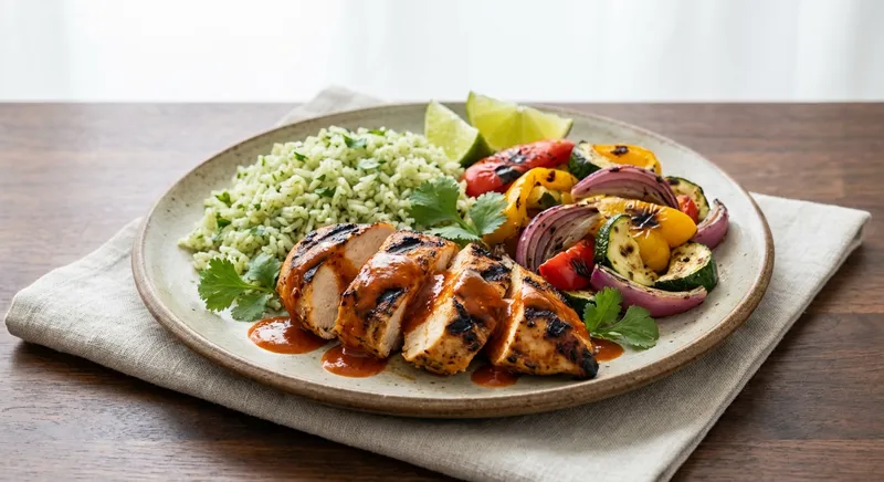 Chipotle-Lime Chicken with Cilantro Rice & Roasted Vegetables