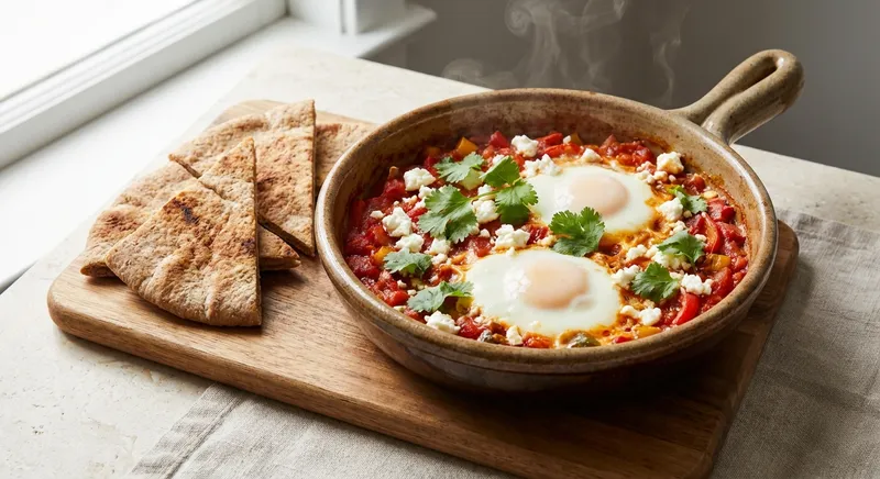 Shakshuka with Feta & Whole-Wheat Pita