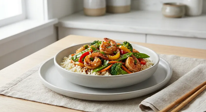 Quick Shrimp & Vegetable Stir-Fry with Cauliflower Rice
