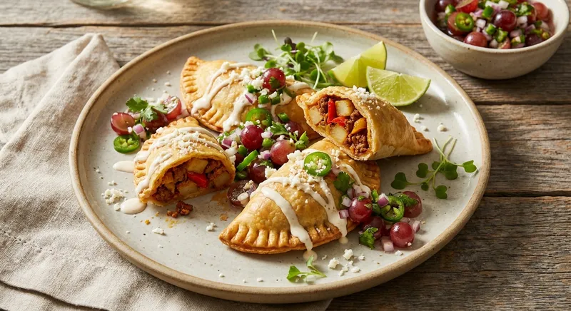 Chorizo and Veggie Empanadas with Grape Salsa