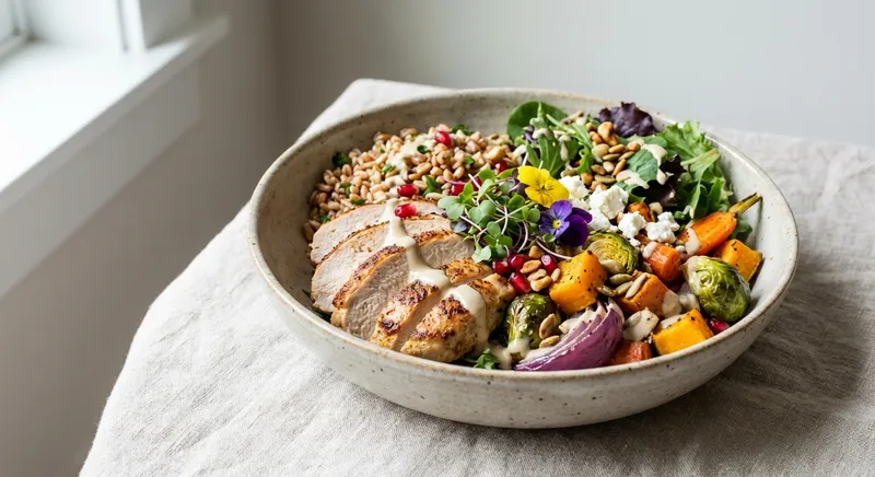 Turkey & Farro Grain Bowl with Roasted Vegetables