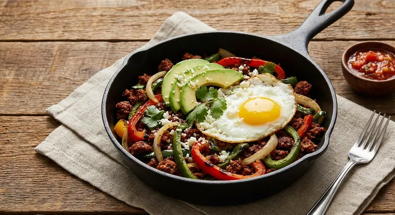 Mexican Chorizo & Pepper Skillet with Avocado (Paleo)