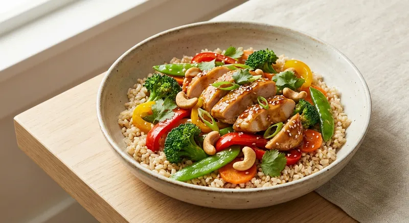 Chicken & Vegetable Stir-Fry with Brown Rice