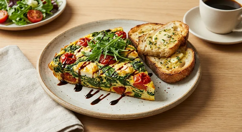 Spinach & Tomato Frittata with Toast