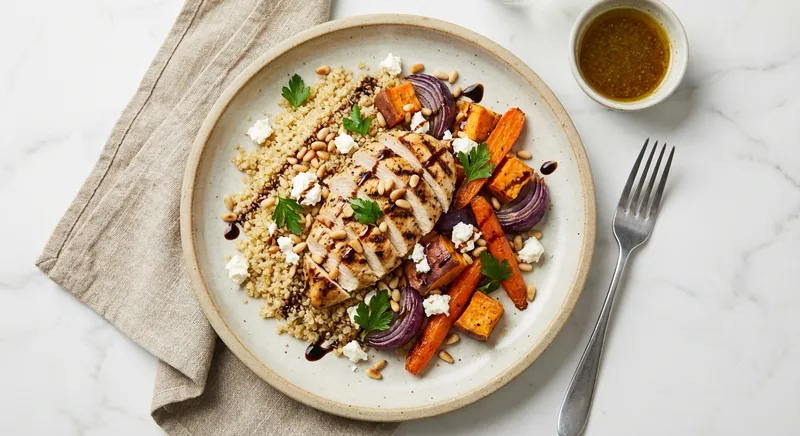 Grilled Chicken & Quinoa Salad with Roasted Veggies