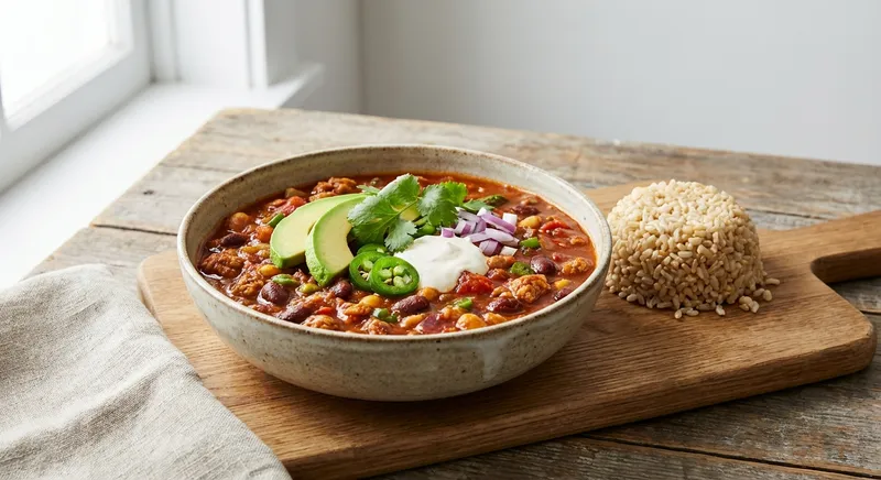 Turkey & Bean Chili with Brown Rice