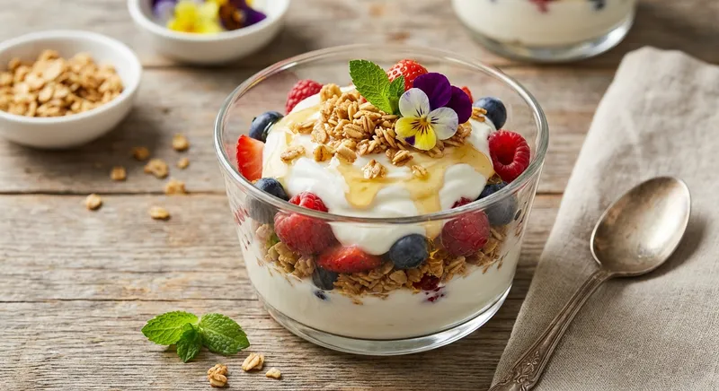 Greek Yogurt Parfait with Mixed Berries & Granola