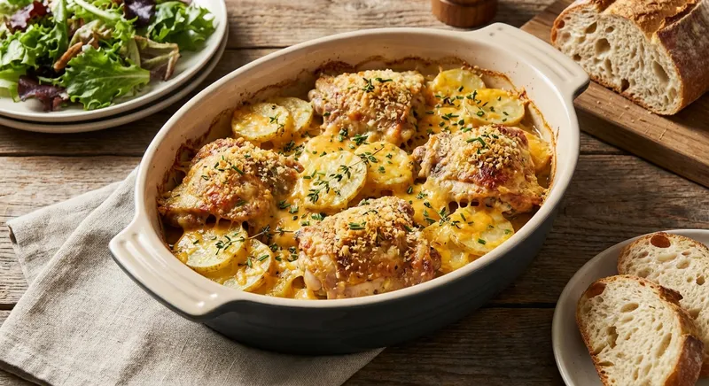 Cheesy Chicken and Potato Bake