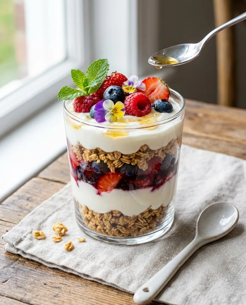 Greek Yogurt Berry Parfait with Granola