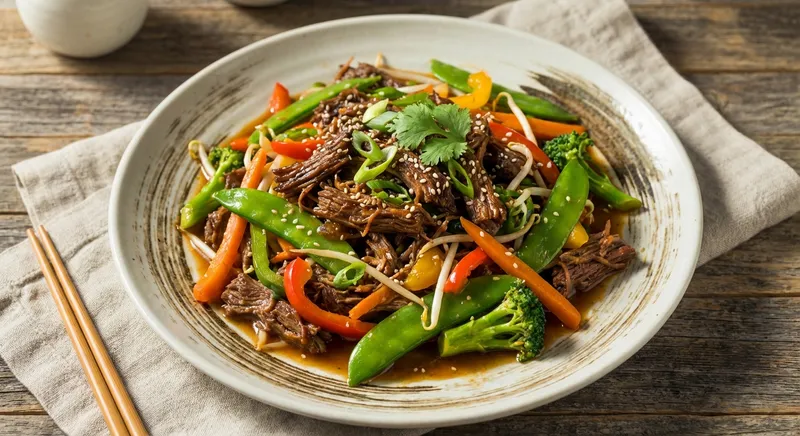 Shredded Meat and Veggie Stir Fry