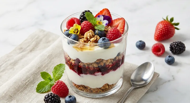 Greek Yogurt Parfait with Berries & Granola