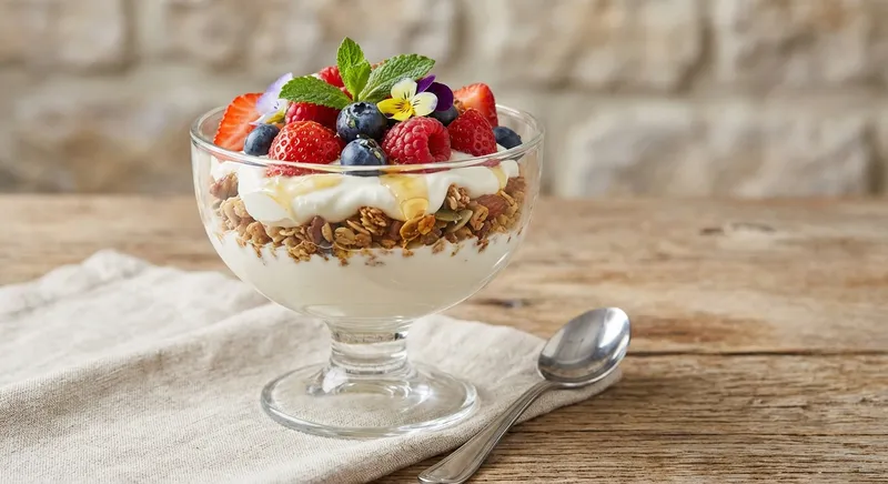 Greek Yogurt Parfait with Berries & Granola