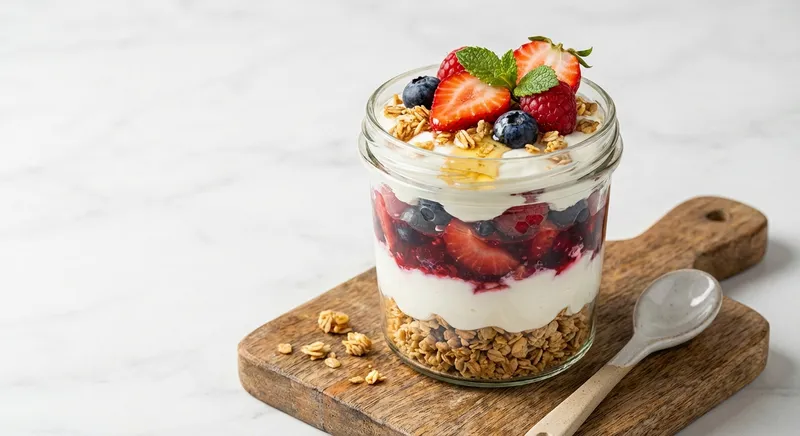 Greek Yogurt & Berry Parfait with Granola
