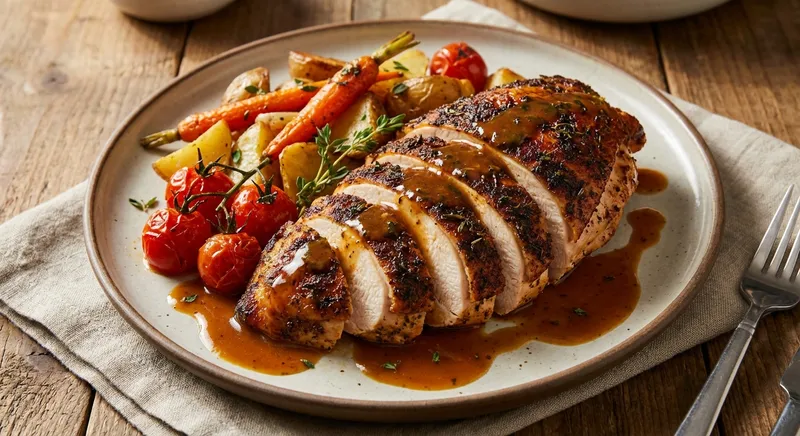 Roasted Cajun Turkey Breast with Pan Sauce
