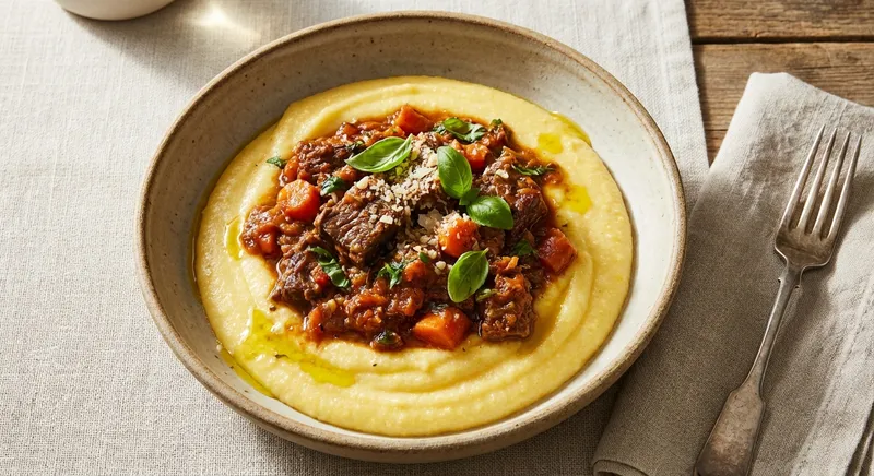 Italian Beef Ragu with Creamy Polenta