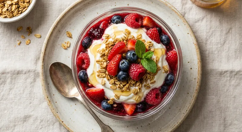 Greek Yogurt Berry Parfait with Nut-Free Oat Granola