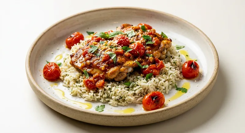 Garlic Tomato Chicken with Rice