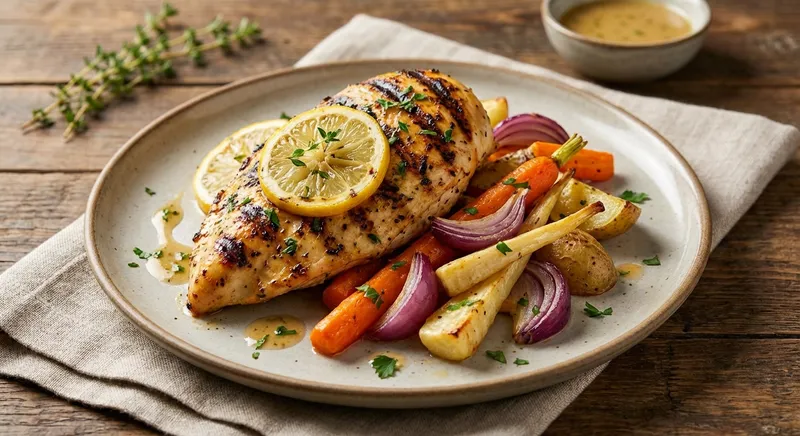 Grilled Lemon Herb Chicken with Roasted Vegetables