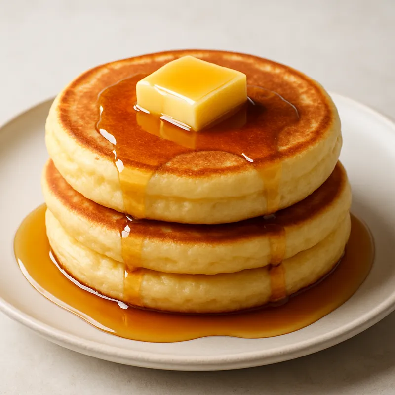 Fluffy Pancakes with Maple Syrup