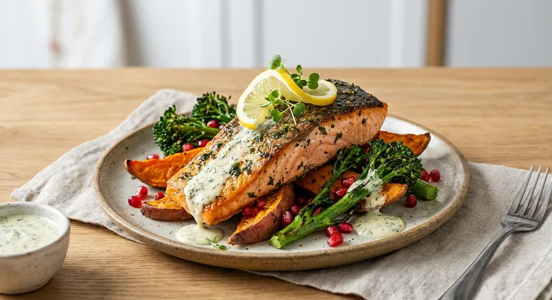 Baked Salmon with Sweet Potatoes