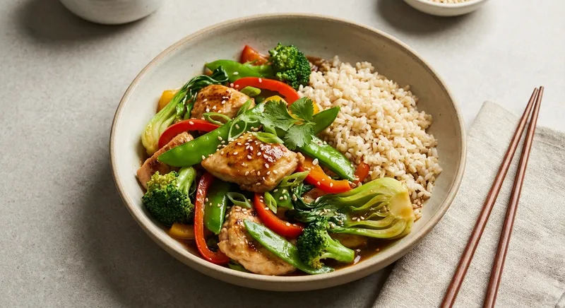 Chicken & Vegetable Stir-Fry with Brown Rice