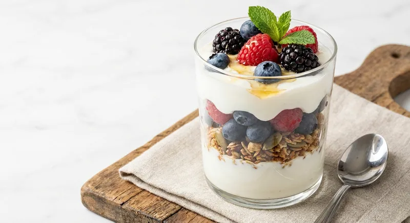 Greek Yogurt Parfait with Berries & Granola