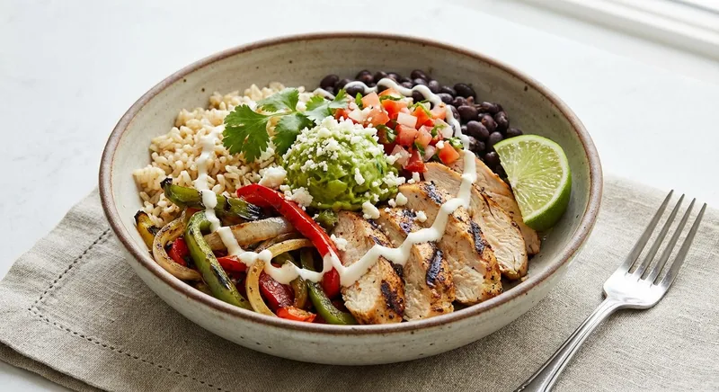 Chicken Fajita Bowl with Brown Rice & Black Beans