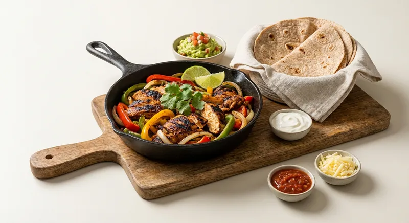 Chicken Fajitas with Guacamole & Whole-Wheat Tortillas