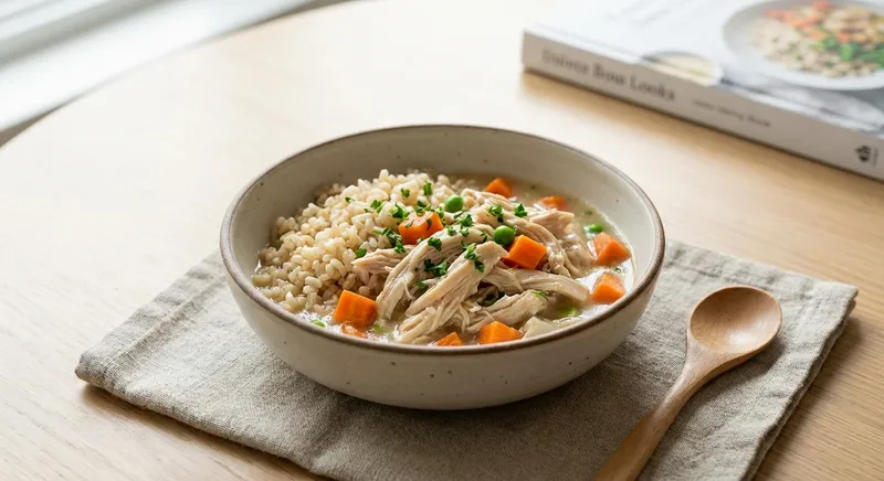 Homemade Shredded Chicken Dog Food with Rice, Carrots & Gentle Gravy