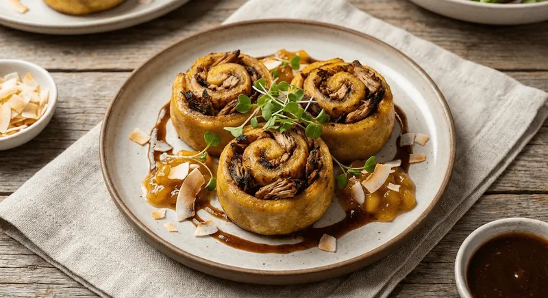 Sensational Jerk Chicken Plantain Coco Rolls