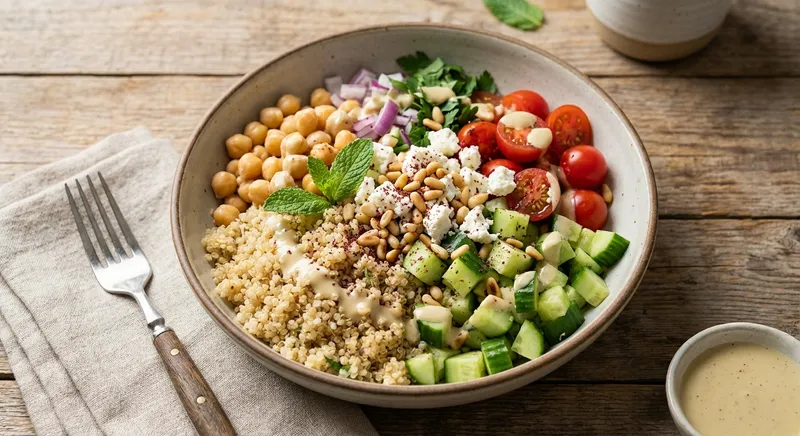 Quinoa Chickpea and Cucumber Salad