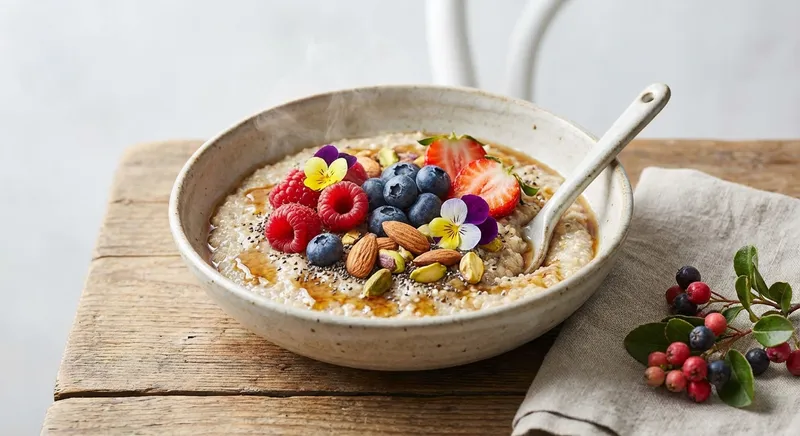 Warm Quinoa Porridge with Berries & Chia