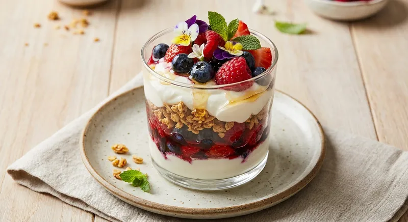 Greek Yogurt & Berry Parfait (Nut‑Free Granola)