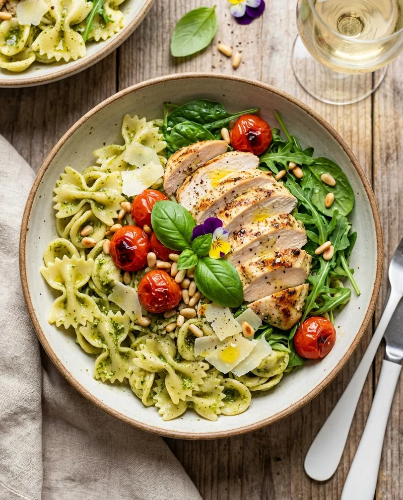 Grilled Chicken Pesto Pasta Salad