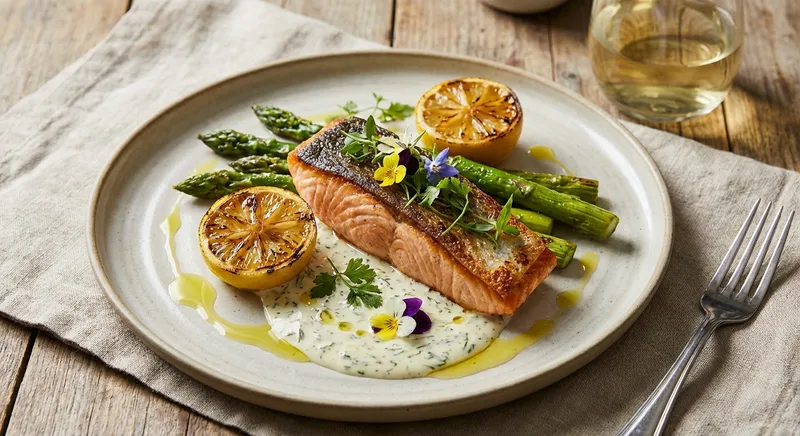 Roasted Salmon with Asparagus and Lemon